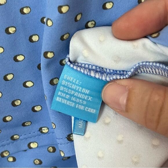 J. McLaughlin Nichola Blue and Yellow Spotted Jersey Dress SIZE SMALL - Picture 3 of 4